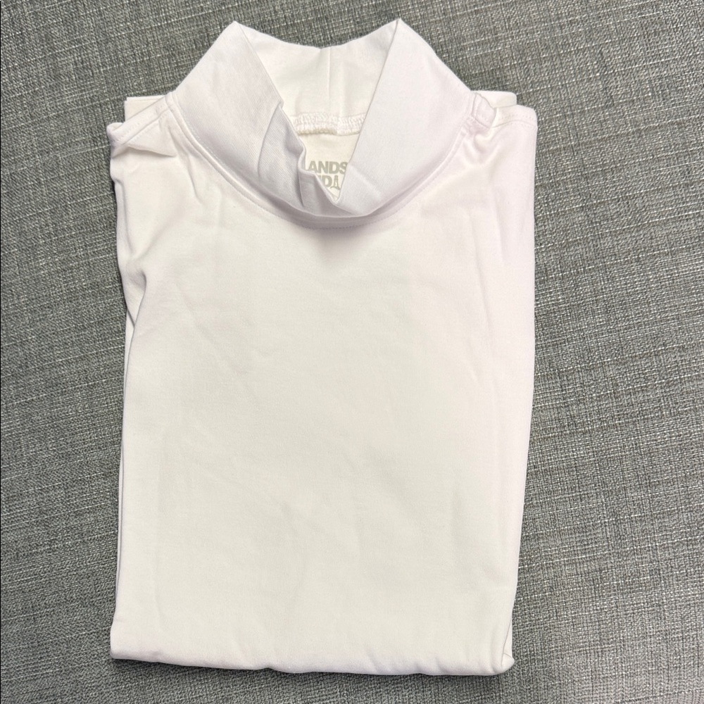 Lands' End Women’s White Turtleneck Top